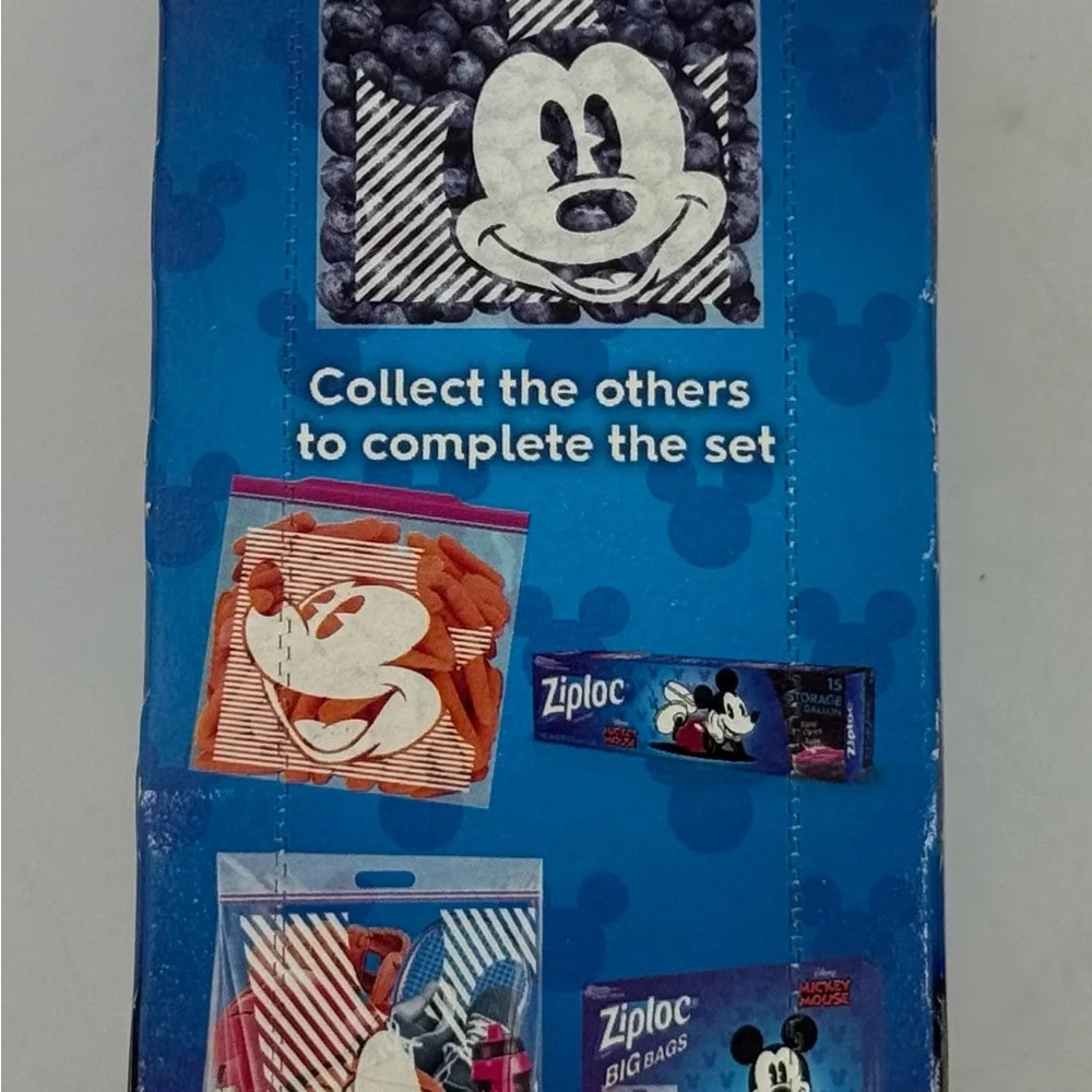 Ziploc Easy Bags Disney Storage Mickey Mouse  Quart Limited Collection New 20 Ct